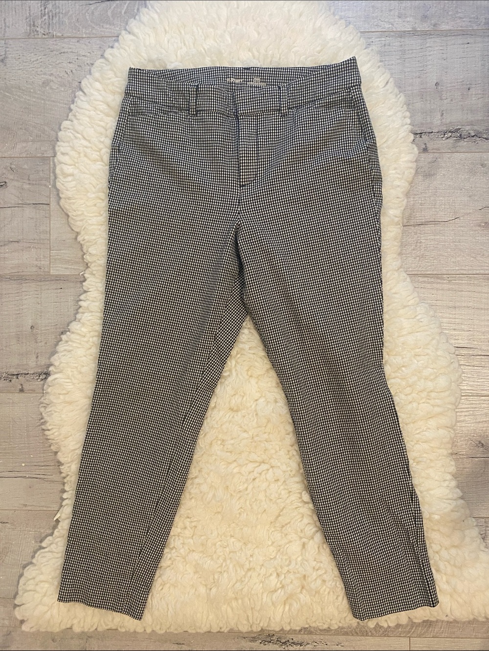 Old Navy Black and White Micro-Check Dress Pants